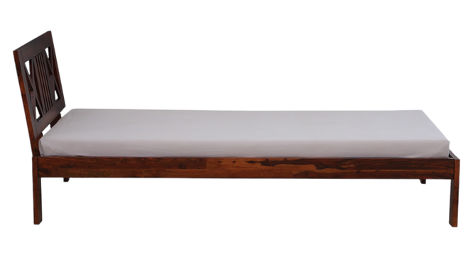 Zeevo Solid Wood Single bed without storage (Single Bed Size, HONEY Finish) by Urban Ladder - Ground View Design 1 - 892997