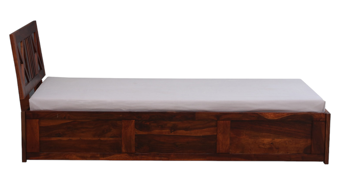 Zeevo Solid Wood Single bed with storage (Brown, Single Bed Size, HONEY Finish) by Urban Ladder - Rear View Design 1 - 893055