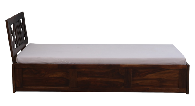 Zeevo Solid Wood Single bed with storage (Teak Finish, Brown, Single Bed Size) by Urban Ladder - Ground View Design 1 - 893086