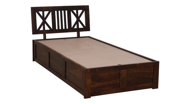 Zeevo Solid Wood Single bed with storage (Teak Finish, Brown, Single Bed Size) by Urban Ladder - Rear View Design 1 - 893093