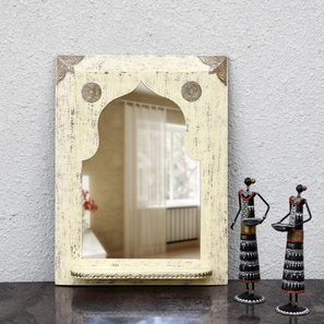 All Wall Decor In Kolkata Design White Engineered Wood Rectangular Wall Mirror