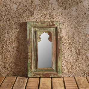 All Wall Decor In New Delhi Design Green Engineered Wood Rectangular Wall Mirror