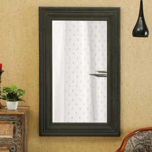 artisans rose Black Engineered Wood Rectangular Wall Mirror-picture-13