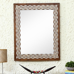 Brown Engineered Wood Rectangular Wall Mirror-image-6