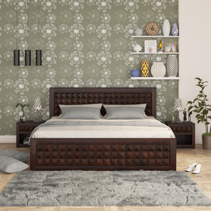 Diamond Solid Wood Queen Size Box Storage Bed in Dark Walnut Finish-image-35