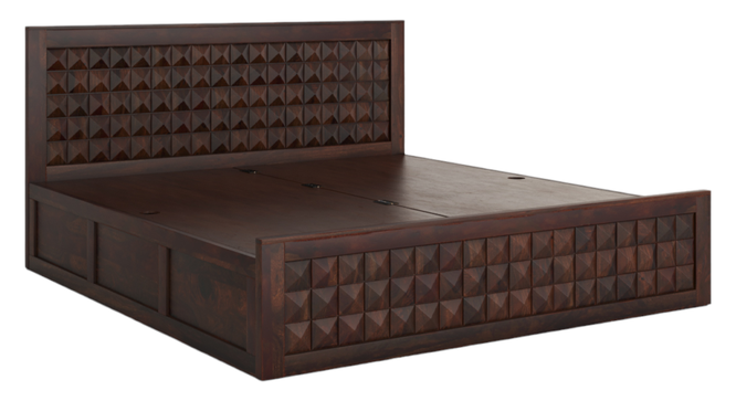 Diamond  Storage Bed (Brown, Queen Bed Size, Dark Walnut Finish) by Urban Ladder - Ground View Design 1 - 893278