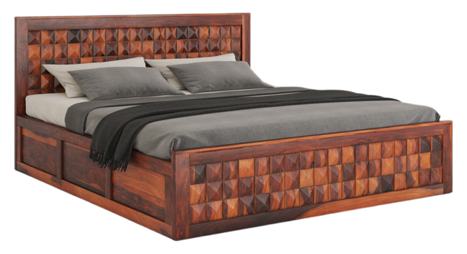 Diamond  Storage Bed (Brown, King Bed Size, Honey Oak Finish) by Urban Ladder - Ground View Design 1 - 893279
