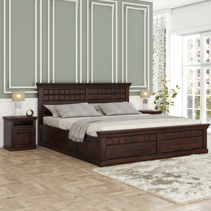 woodenmood Prashiv Solid Wood Queen Size Box Storage Bed in Dark Walnut Finish-picture-30