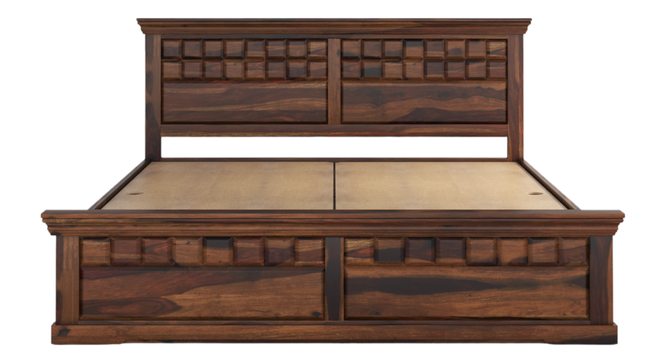 Prashiv Storage Bed (Brown, King Bed Size, PROVINCIAL TEAK Finish) by Urban Ladder - Ground View Design 1 - 893311