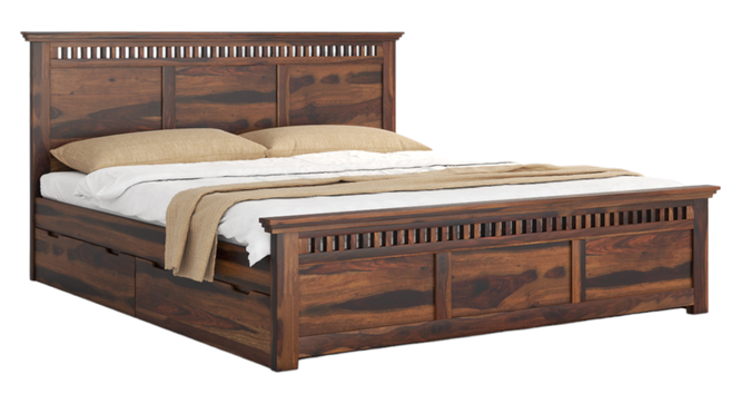 Madhvi Storage Bed (Brown, Queen Bed Size, PROVINCIAL TEAK Finish) by Urban Ladder - Rear View Design 1 - 893313
