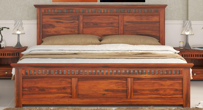 Madhvi Storage Bed (Brown, King Bed Size, Honey Oak Finish) by Urban Ladder - Design 1 Side View - 893327