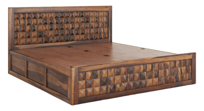 Diamond  Storage Bed (Brown, Queen Bed Size, PROVINCIAL TEAK Finish) by Urban Ladder - Ground View Design 1 - 893361