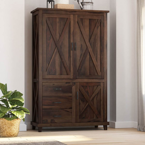 Claire Solid Wood Door Wardrobe in Provincial Teak Finish-image-30