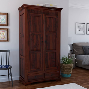 woodenmood Parker Solid Wood Door Wardrobe in Mahogany Finish-picture-39