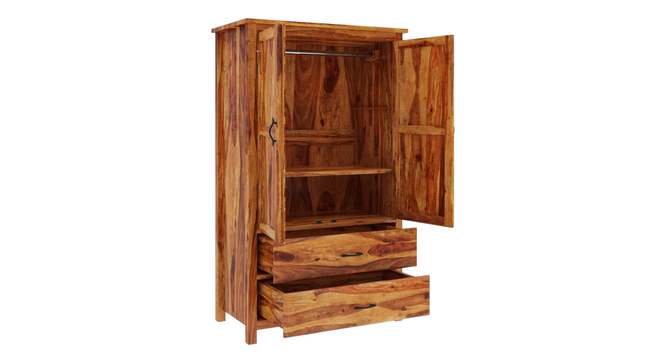 Parker 2 Door 2 Drawer Warddrobe (2 Door Configuration, Light Honey Finish) by Urban Ladder - Design 1 Side View - 893385