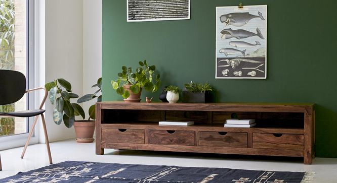 carlton Tv Unit (PROVINCIAL TEAK Finish) by Urban Ladder - Design 1 Side View - 893422