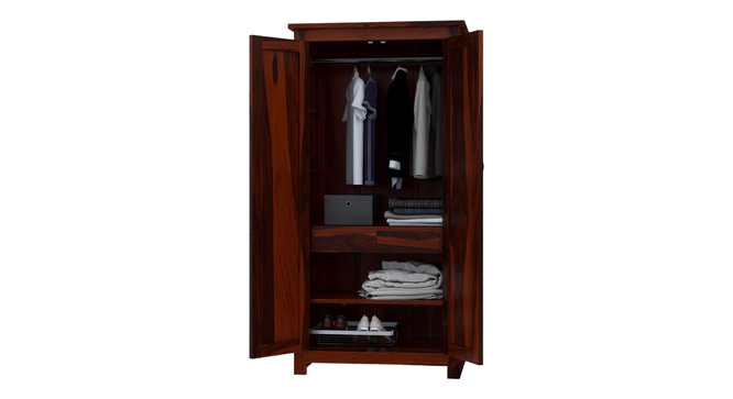 Asher 2 Door Diamond Warddrobe (2 Door Configuration, PROVINCIAL TEAK Finish) by Urban Ladder - Ground View Design 1 - 893424