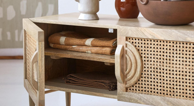 Ziggy Tv Unit (Natural Finish) by Urban Ladder - Design 1 Side View - 893444