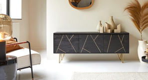Ebony Solid Wood TV Unit in Walnut Finish-image-4