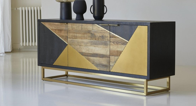 Poulain Wooden 3 Door Sideboard (Walnut Finish) by Urban Ladder - Ground View Design 1 - 893557