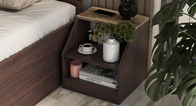 BLAZE BEDSIDE TABLE (Dark Oak Finish) by Urban Ladder - Cross View Design 1 - 893807