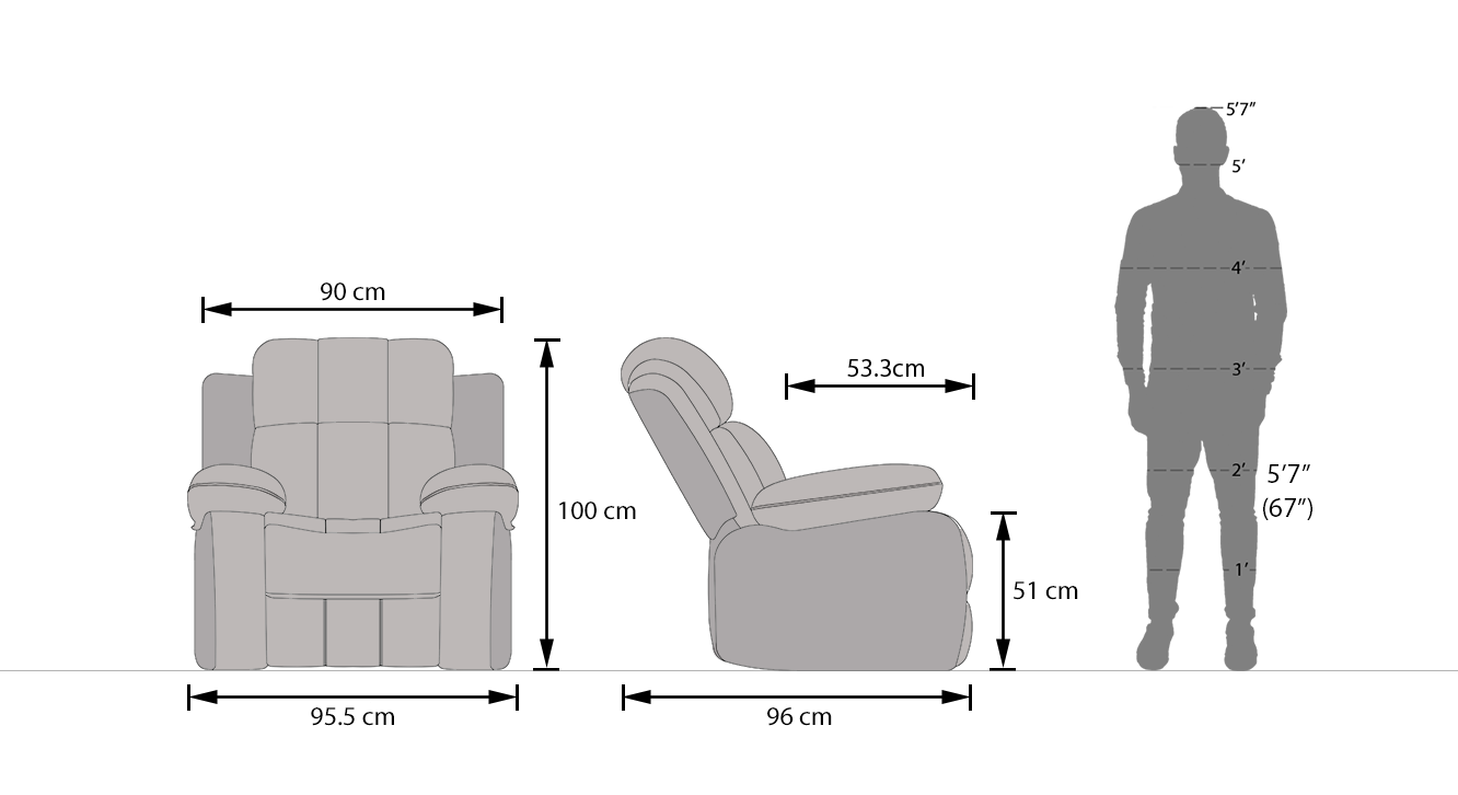 Griffin 1seater recli newdim 6