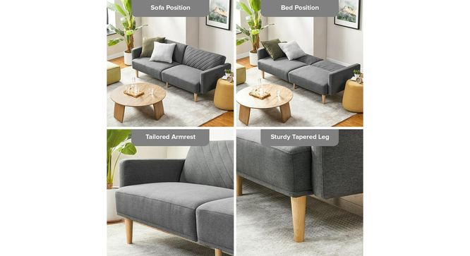 Versatile 3 Seater Sofa Cum Bed in Pink Color (Grey) by Urban Ladder - Design 1 Full View - 895640