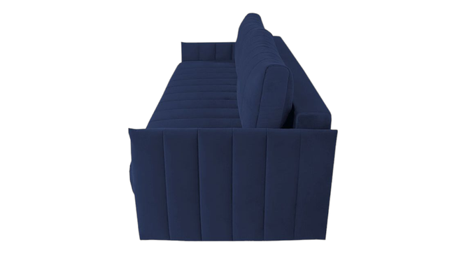 Sarena 3 Seater Fold Out Sofa Cum Bed In Navy Blue Colour (Blue) by Urban Ladder - Front View Design 1 - 895649