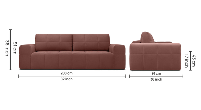 Riyab 3 Seater Fold Out Sofa Cum Bed In Nav Blue  Colour (Pink) by Urban Ladder - Design 1 Full View - 895765
