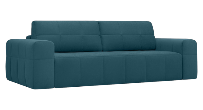 Riyab 3 Seater Fold Out Sofa Cum Bed In Nav Blue  Colour (Blue) by Urban Ladder - Front View Design 1 - 895775