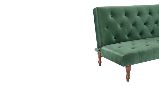 Novel 3 Seater Sofa Cum Bed in Green Color (Green) by Urban Ladder - Front View Design 1 - 895878