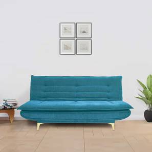 Folding Mattress Sofa Design Merol 3 Seater Fold Out Sofa cum Bed In Turquoise