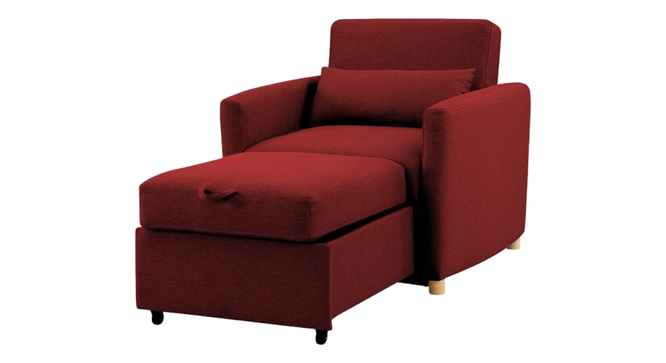 Jernell 1 Seater Sofa Cum Bed in Maroon Color (Maroon) by Urban Ladder - Front View Design 1 - 895992