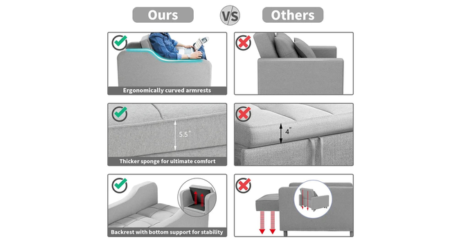 Alysha 1 Seater Sofa Cum Bed in Yellow Color (Grey) by Urban Ladder - Design 1 Template - 896151