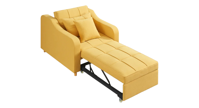 Alysha 1 Seater Sofa Cum Bed in Yellow Color (Yellow) by Urban Ladder - Rear View Design 1 - 896161