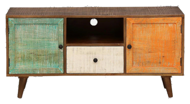 Beem TV  Unit (PROVINCIAL TEAK Finish) by Urban Ladder - Rear View Design 1 - 896276