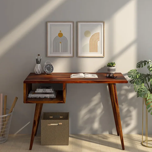 Panck Solid Wood Study Table in Brown Finish-image-22