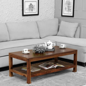 globally indian Denver Rectangular Solid Wood Coffee Table in Provincial Teak Finish-picture-12