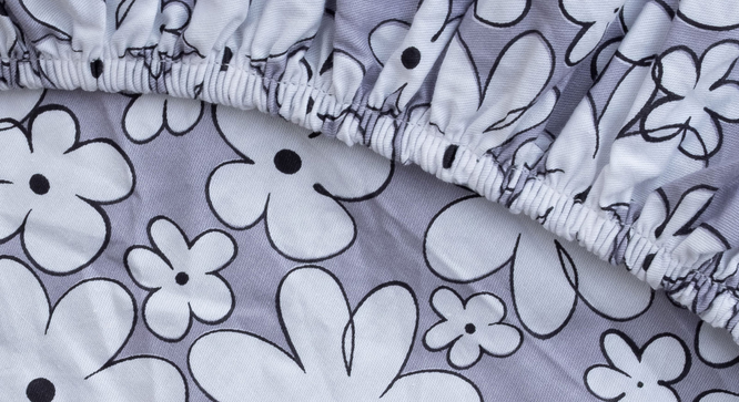 Parker Grey  Fabric Bedsheet (Grey, Double Size) by Urban Ladder - Design 1 Side View - 897219