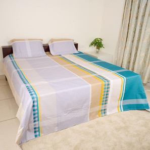 Double Bedsheet Design Multicolor 350 TC Cotton Double Size Bedsheet