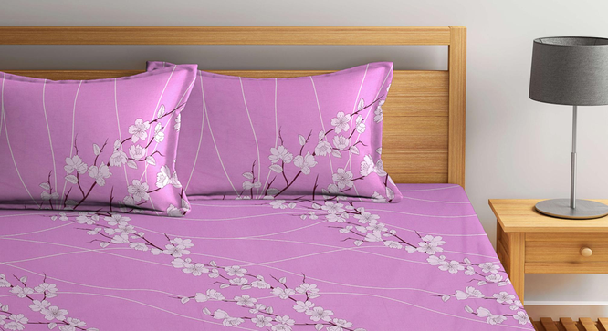 Alaya   Multicolour Floral 400 TC Pure Cotton Fitted Double Bedsheet with 2 Pillow Covers (King Size, Multi) by Urban Ladder - Design 1 Full View - 897429