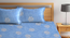 Athens   Blue Floral 400 TC Pure Cotton Fitted Double Bedsheet with 2 Pillow Covers (Turquoise, King Size) by Urban Ladder - Design 1 Full View - 897449