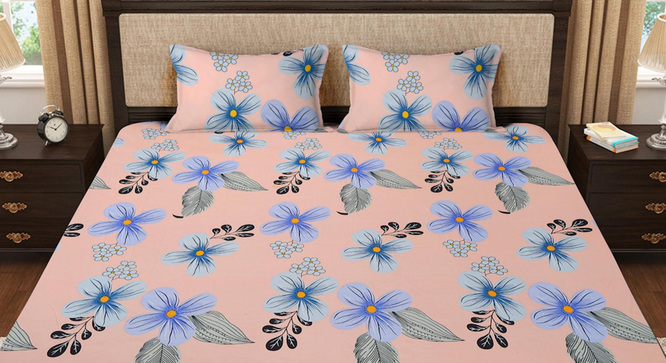 Celestin   Multicolour Floral 300 TC Cotton Blend Fitted Super King Double Bedsheet with 2 Pillow covers (Double Size, Multi) by Urban Ladder - Design 1 Full View - 897632