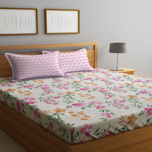 Cotton Bedsheets Design Multi TC Cotton Blend King Size Bedsheet
