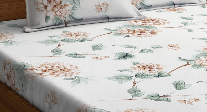 Sawyer   Multi Floral 300 TC Cotton Blend Fitted Double Bedsheet with 2 Pillow Covers (King Size, Multi) by Urban Ladder - - 