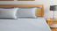 Austen   Grey Striped 300 TC Cotton Blend Fitted Super King Double Bedsheet with 2 Pillow covers (Yellow, Double Size) by Urban Ladder - Design 1 Full View - 898371