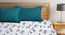 Ovolo   Multi Floral 300 TC Cotton Blend Fitted Super King Double Bedsheet with 2 Pillow covers (Double Size, Multi) by Urban Ladder - Design 1 Full View - 898436