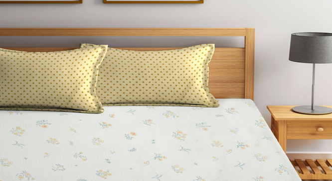 Striado   Multi Floral 300 TC Cotton Blend Fitted Super King Double Bedsheet with 2 Pillow covers (Double Size, Multi) by Urban Ladder - Design 1 Full View - 898439