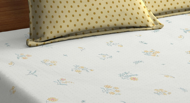 Striado   Multi Floral 300 TC Cotton Blend Fitted Super King Double Bedsheet with 2 Pillow covers (Double Size, Multi) by Urban Ladder - - 