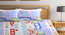 Claire   Multicolour Cartoon Print Cotton Blend Elasticated Double BedSheet With 2 Pillow Covers (King Size, Multi) by Urban Ladder - Design 1 Full View - 898544